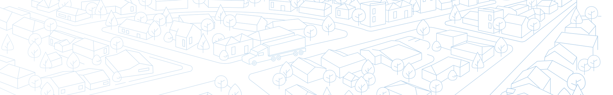 illustration of city with moving truck - United Van Lines®